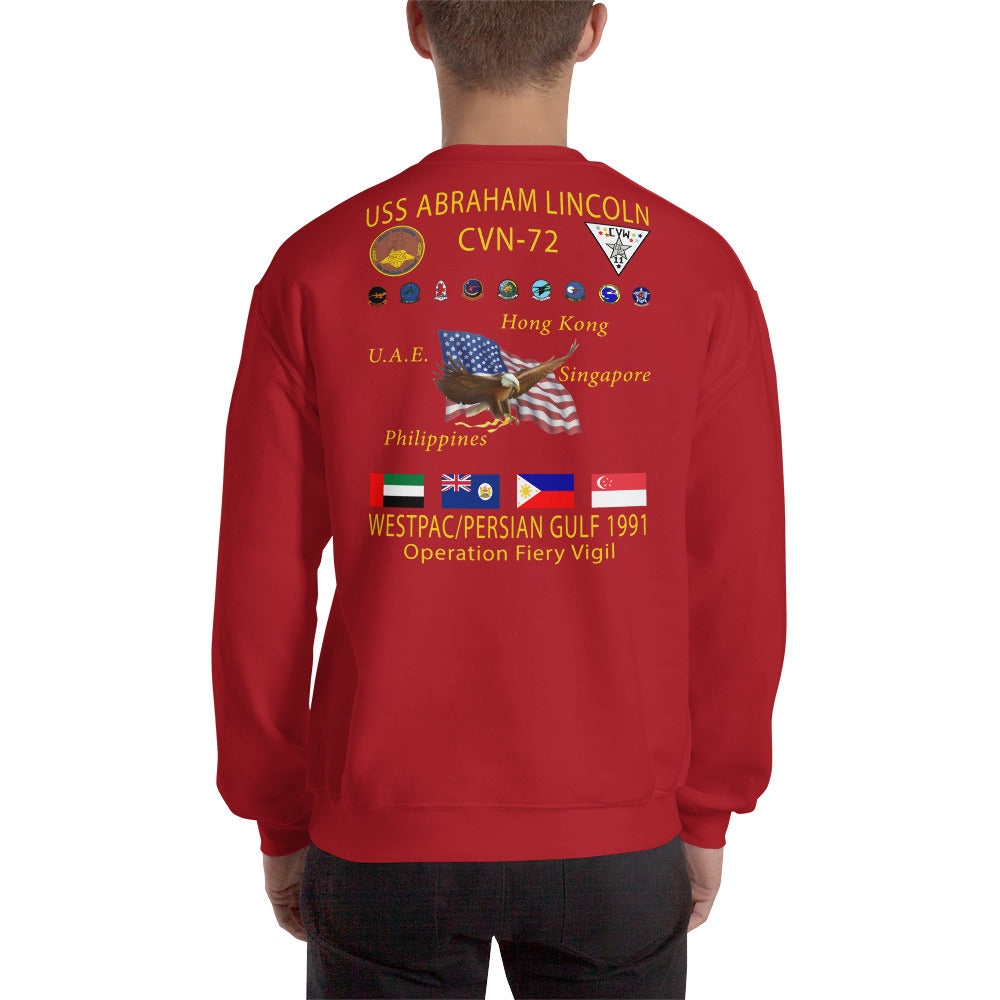 USS Abraham Lincoln (CVN-72) 1991 Cruise Sweatshirt