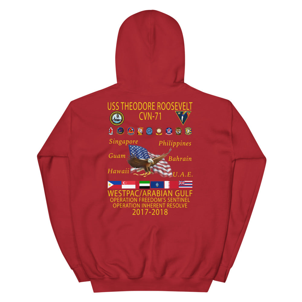 USS Theodore Roosevelt (CVN-71) 2017-18 Cruise Hoodie
