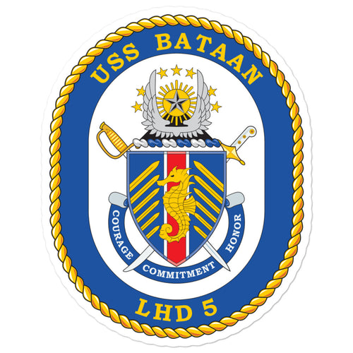 USS Bataan (LHD-5) Ship's Crest Vinyl Sticker
