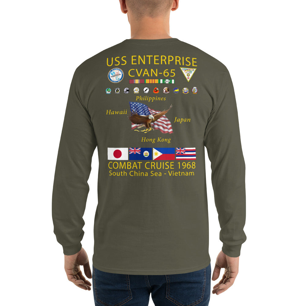 USS Enterprise (CVAN-65) 1968 Long Sleeve Cruise Shirt