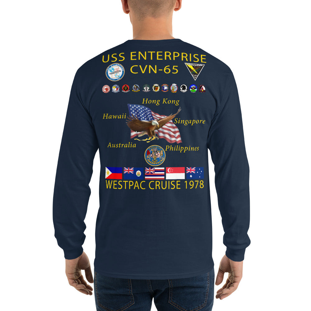 USS Enterprise (CVN-65) 1978 Long Sleeve Cruise Shirt
