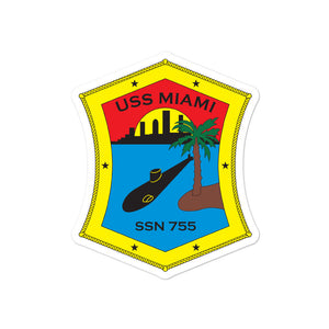 USS Miami (SSN-755) Ship's Crest Vinyl Sticker