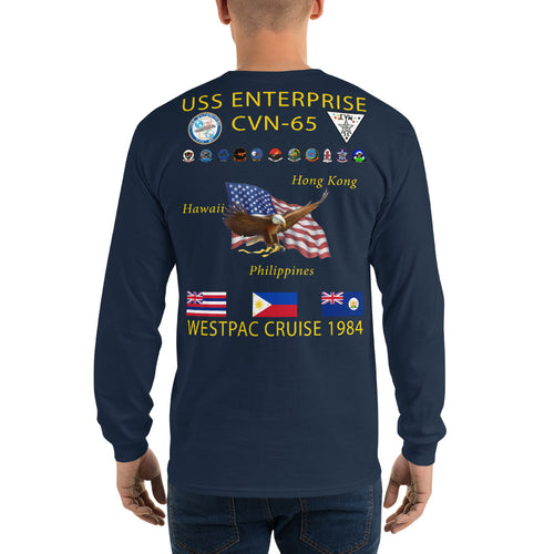 USS Enterprise (CVN-65) 1984 Long Sleeve Cruise Shirt