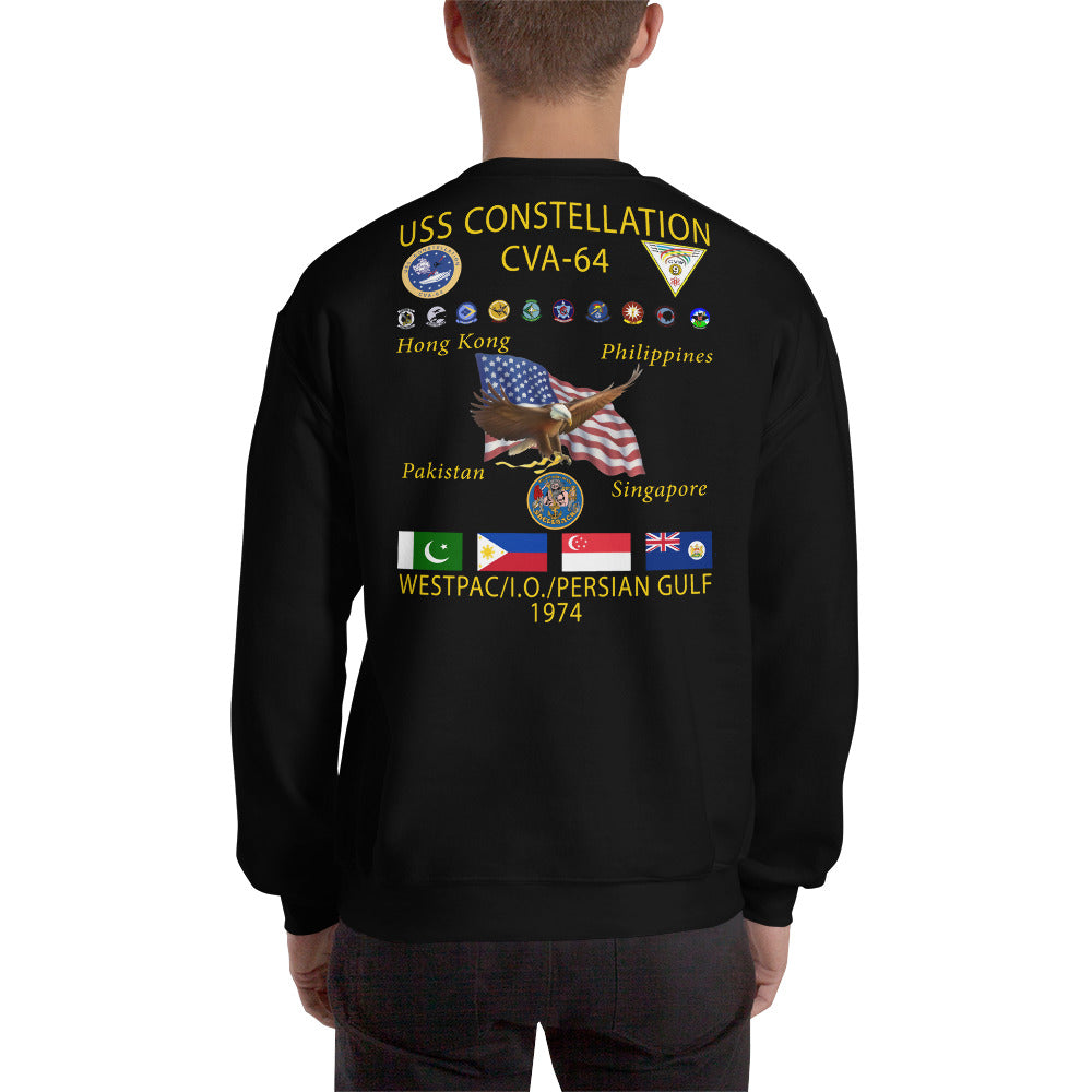 USS Constellation (CVA-64) 1974 Cruise Sweatshirt