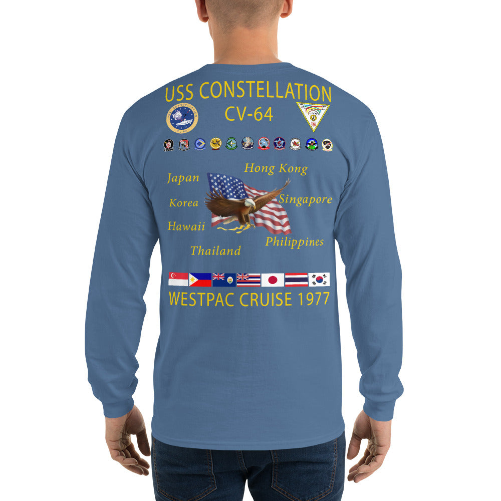 USS Constellation (CV-64) 1977 Long Sleeve Cruise Shirt