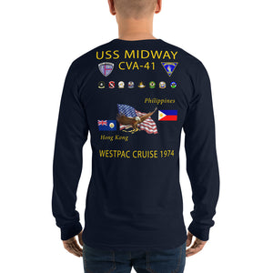 USS Midway (CVA-41) 1974 Long Sleeve Cruise Shirt
