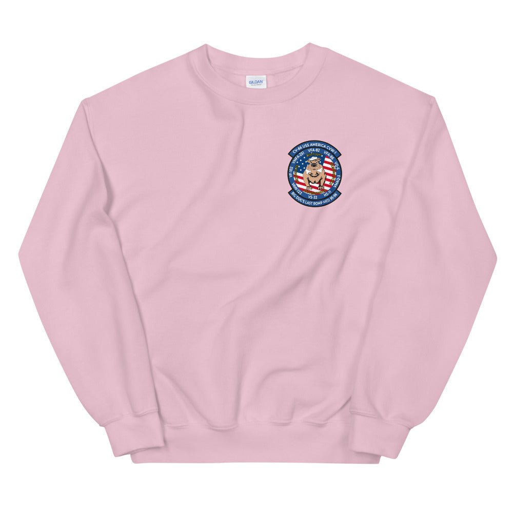 USS America (CV-66) Big Dog's Last Romp 1995-96 Sweatshirt