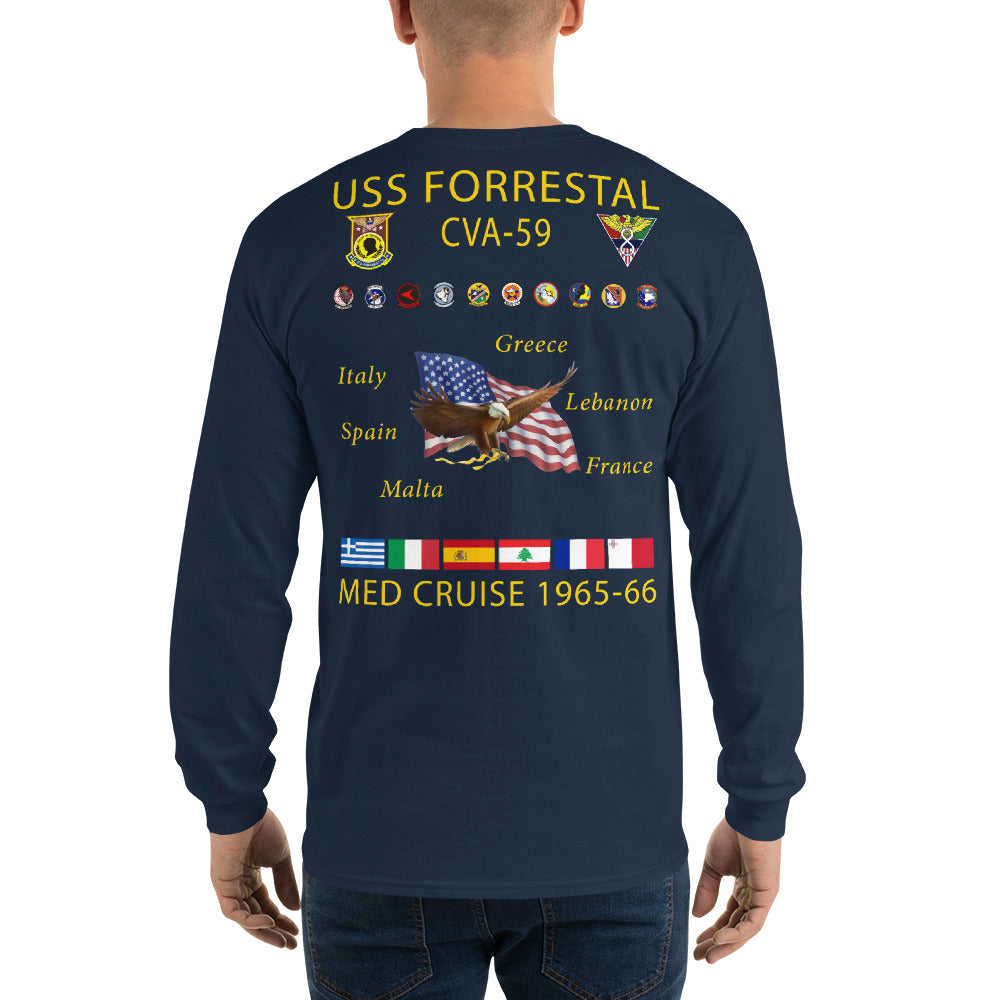 USS Forrestal (CVA-59) 1965-66 Long Sleeve Cruise Shirt