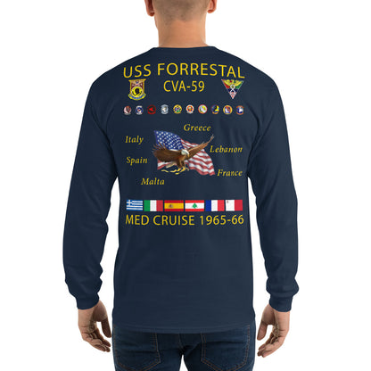 USS Forrestal (CVA-59) 1965-66 Long Sleeve Cruise Shirt