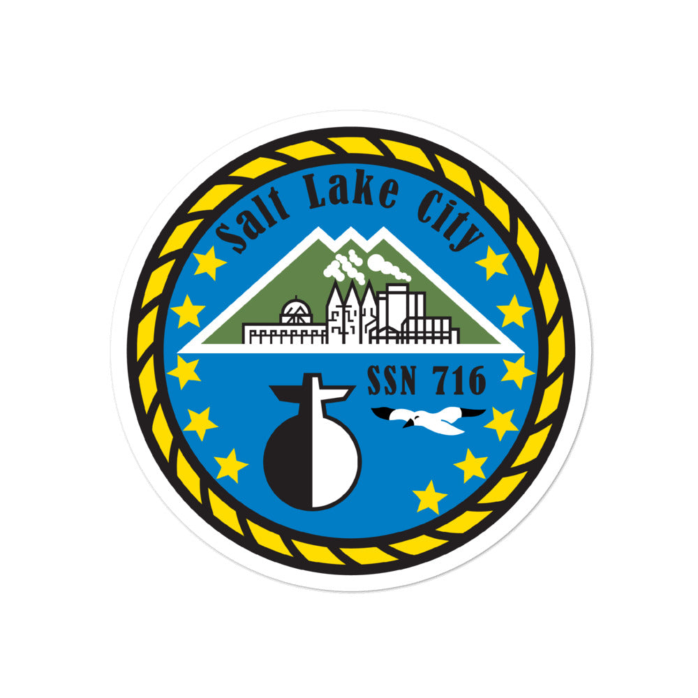 USS Salt Lake City (SSN-716) Ship's Crest Vinyl Sticker