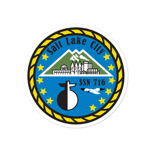 USS Salt Lake City (SSN-716) Ship's Crest Vinyl Sticker