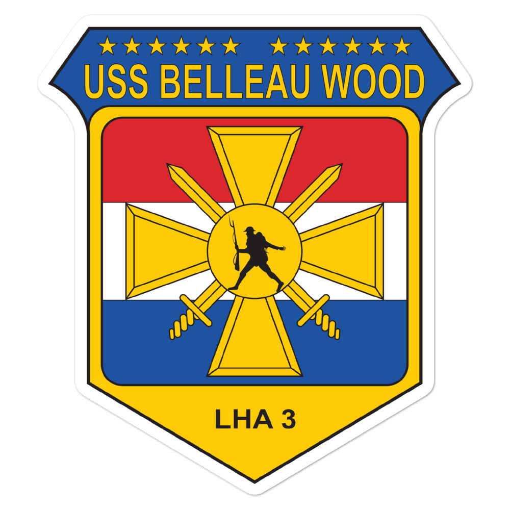 USS Belleau Wood (LHA-3) Ship's Crest Vinyl Sticker