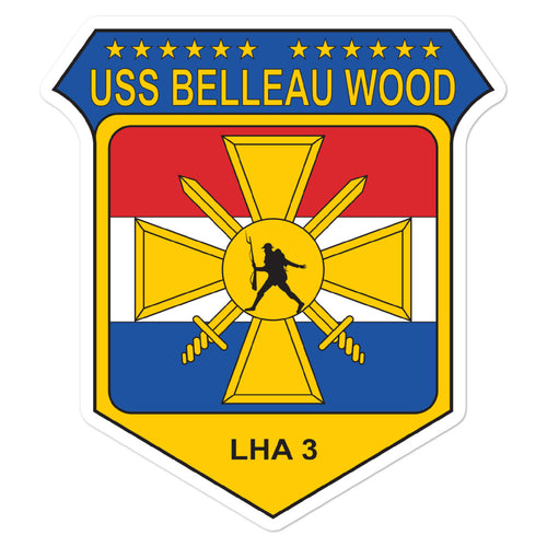 USS Belleau Wood (LHA-3) Ship's Crest Vinyl Sticker