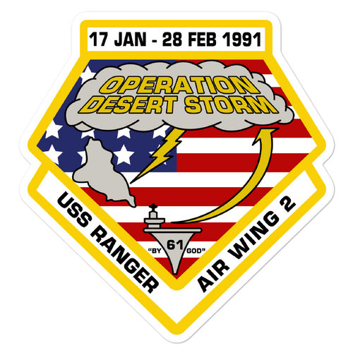 USS Ranger (CV-61) Operation Desert Storm Vinyl Sticker