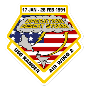 USS Ranger (CV-61) Operation Desert Storm Vinyl Sticker