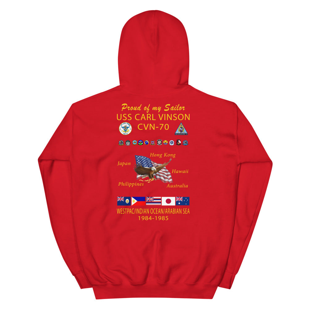 USS Carl Vinson (CVN-70) 1984-85 Cruise Hoodie - Family