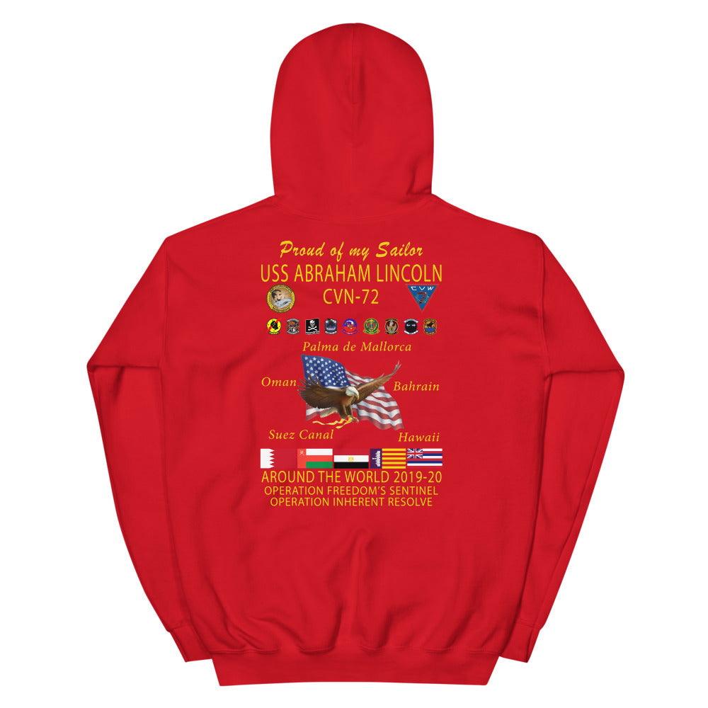 USS Abraham Lincoln (CVN-72) 2019-20 Cruise Hoodie - Family