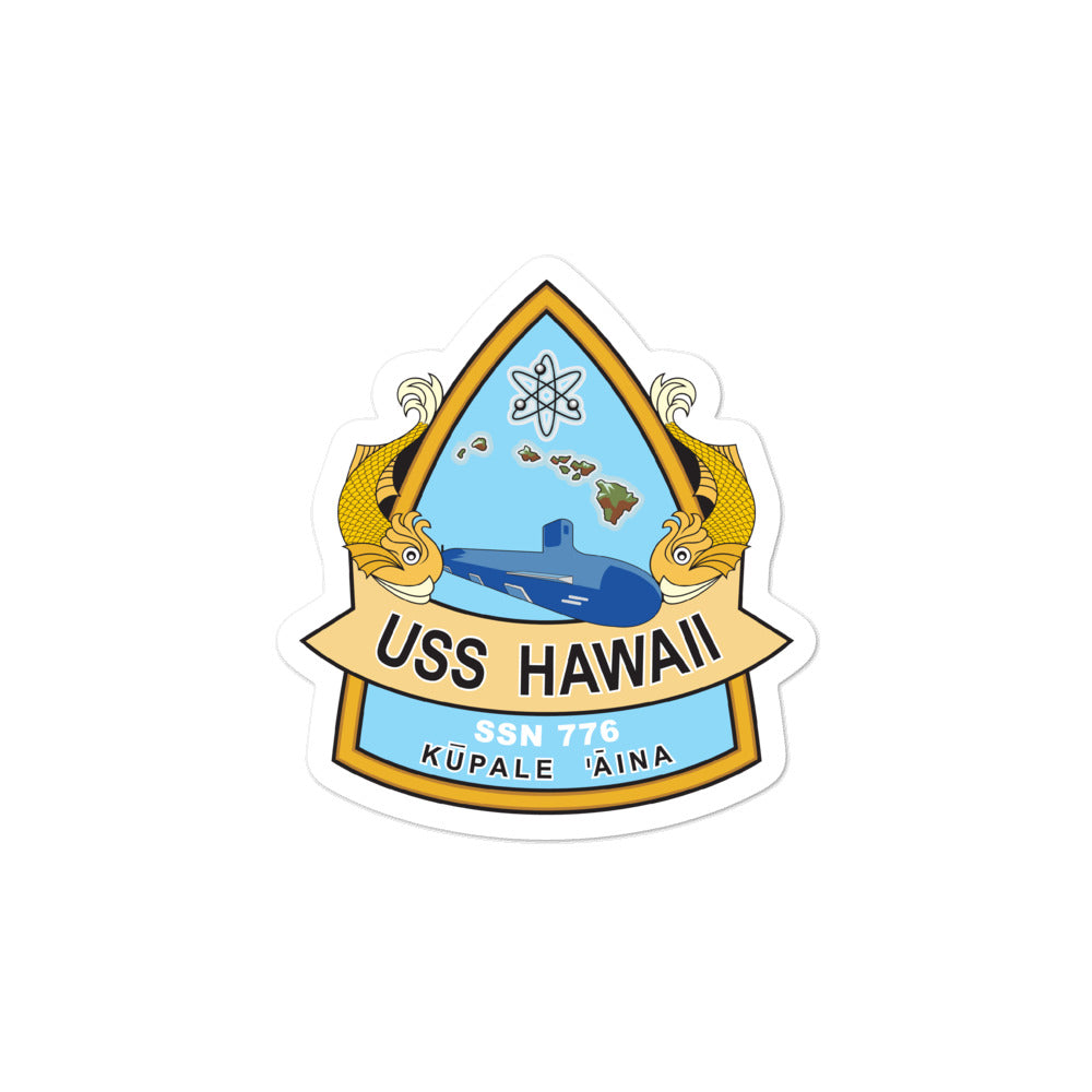 USS Hawaii (SSN-776) Ship's Crest Vinyl Sticker