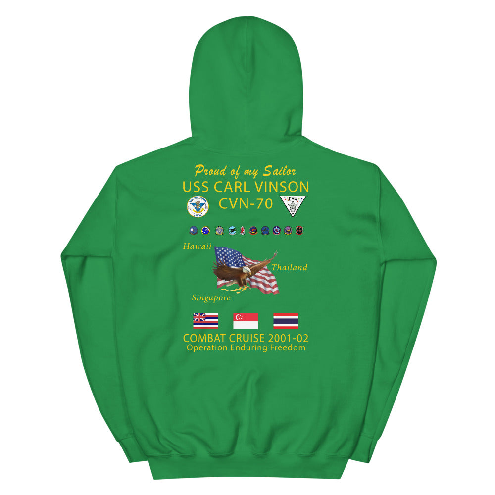 USS Carl Vinson (CVN-70) 2001-02 Cruise Hoodie - FAMILY