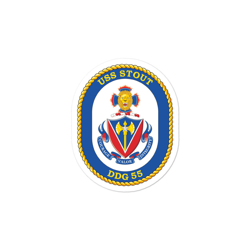 USS Stout (DDG-55) Ship's Crest Vinyl Sticker