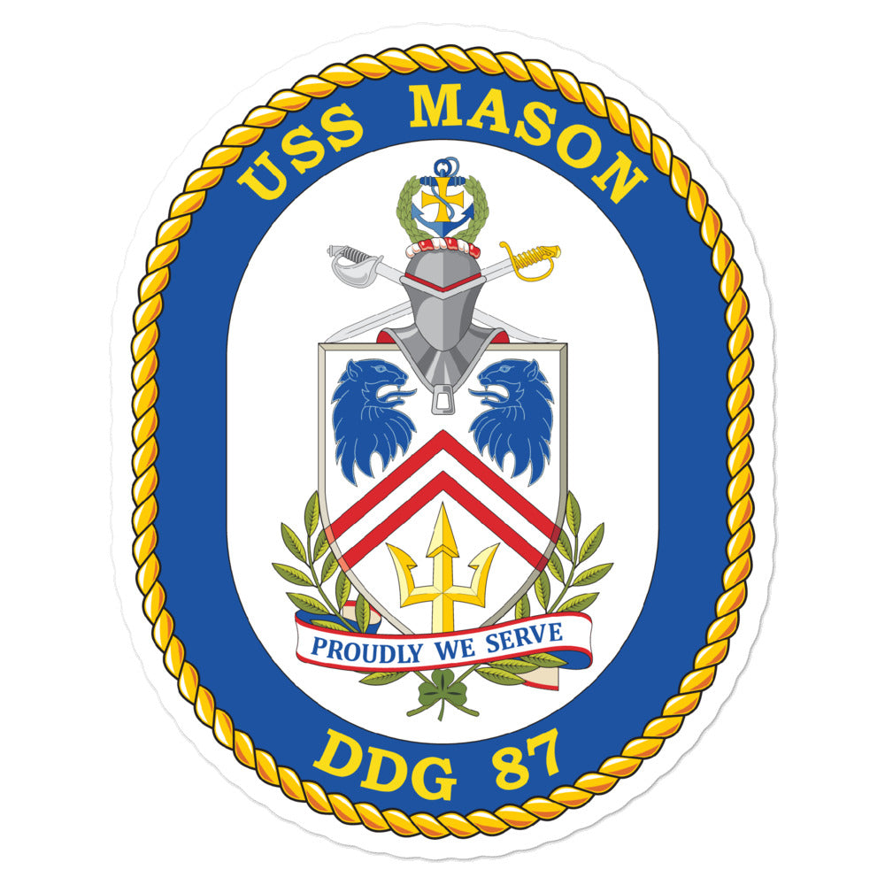 USS Mason (DDG-87) Ship's Crest Vinyl Sticker