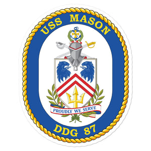USS Mason (DDG-87) Ship's Crest Vinyl Sticker