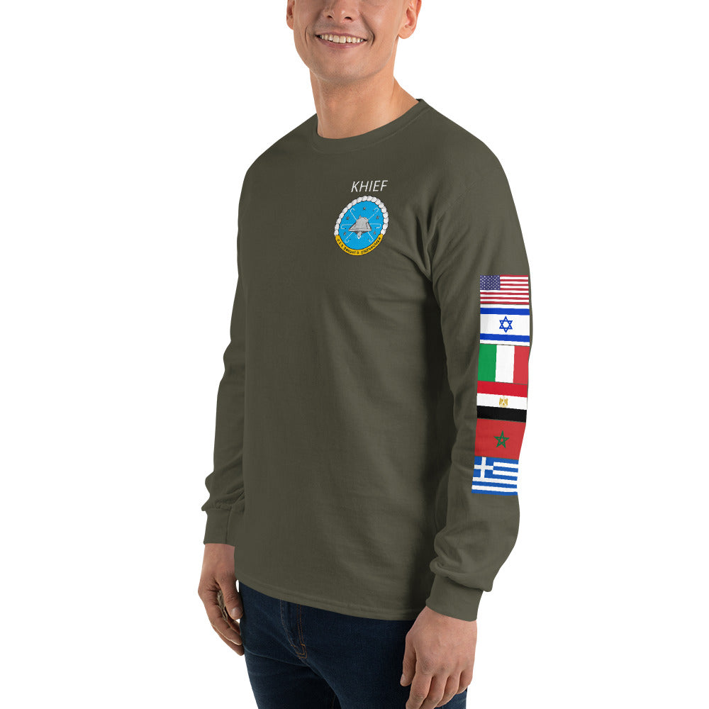 IKE CUSTOM w/FLAGS - E HUGHES - Long Sleeve Shirt