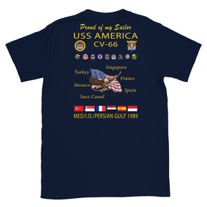 USS America (CV-66) 1989 Cruise Shirt - FAMILY
