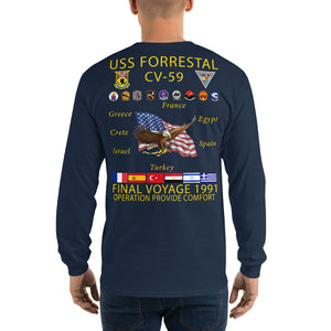 USS Forrestal (CV-59) 1991 Long Sleeve Cruise Shirt