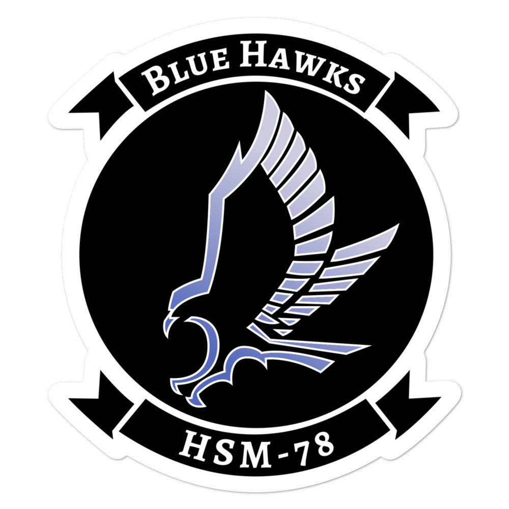 HSM-78 Blue Hawks Squadron Crest Vinyl Sticker