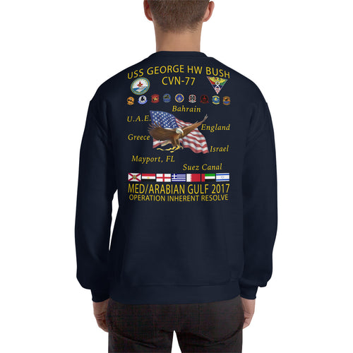 USS George HW Bush (CVN-77) 2017 Cruise Sweatshirt