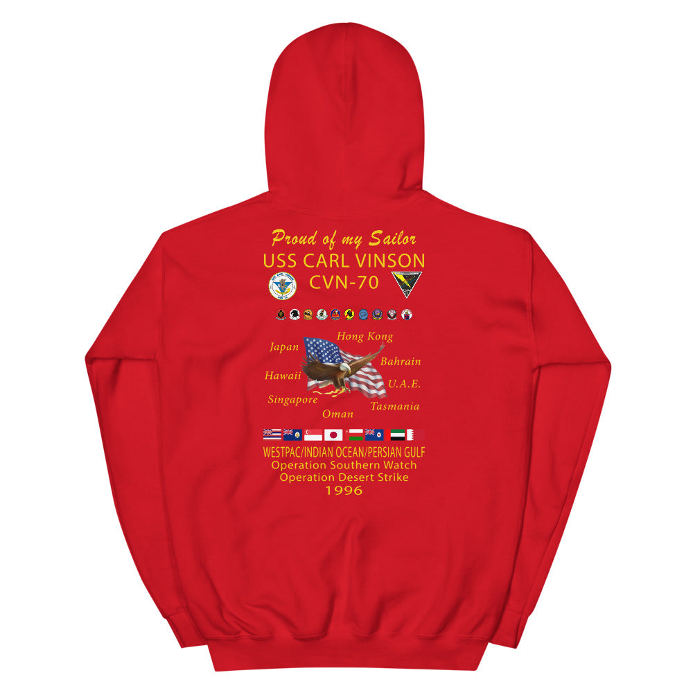 USS Carl Vinson (CVN-70) 1996 Cruise Hoodie - Family