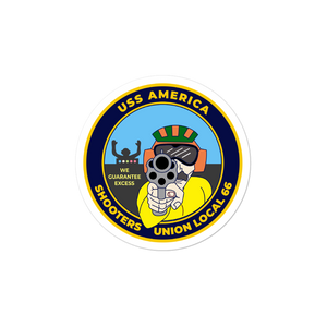 USS America (CV-66) Shooters Union Local 66 Vinyl Sticker
