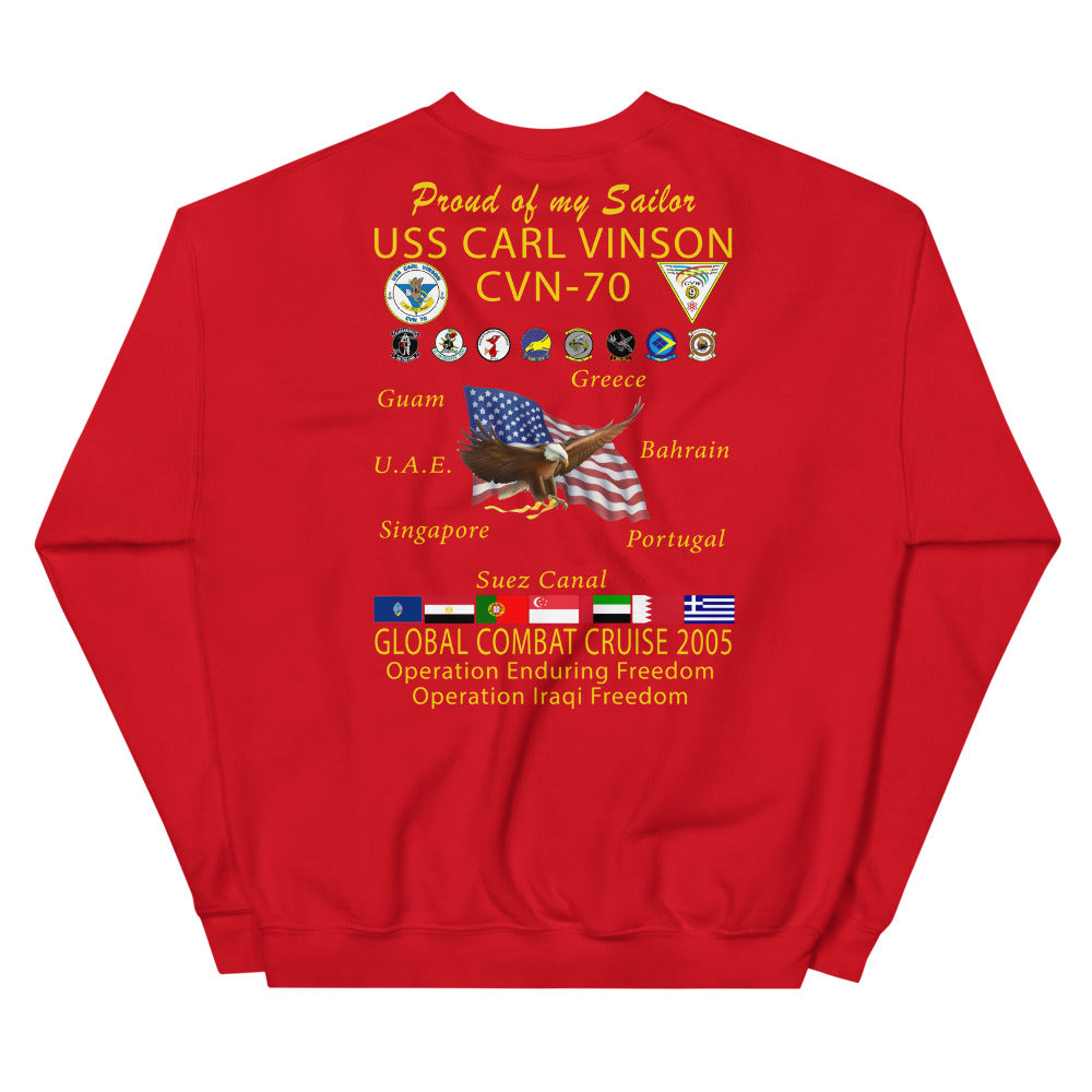 USS Carl Vinson (CVN-70) 2005 Cruise Sweatshirt - FAMILY