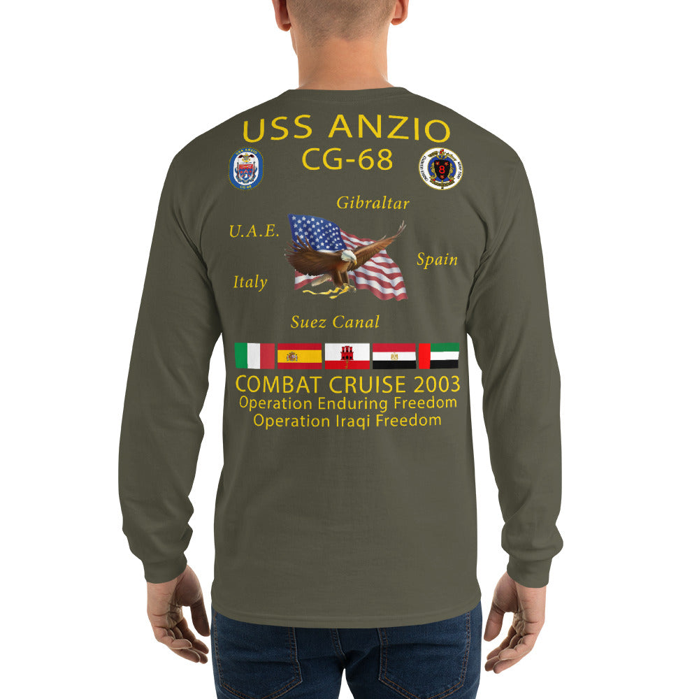 USS Anzio (CG-68) 2003 Long Sleeve Cruise Shirt