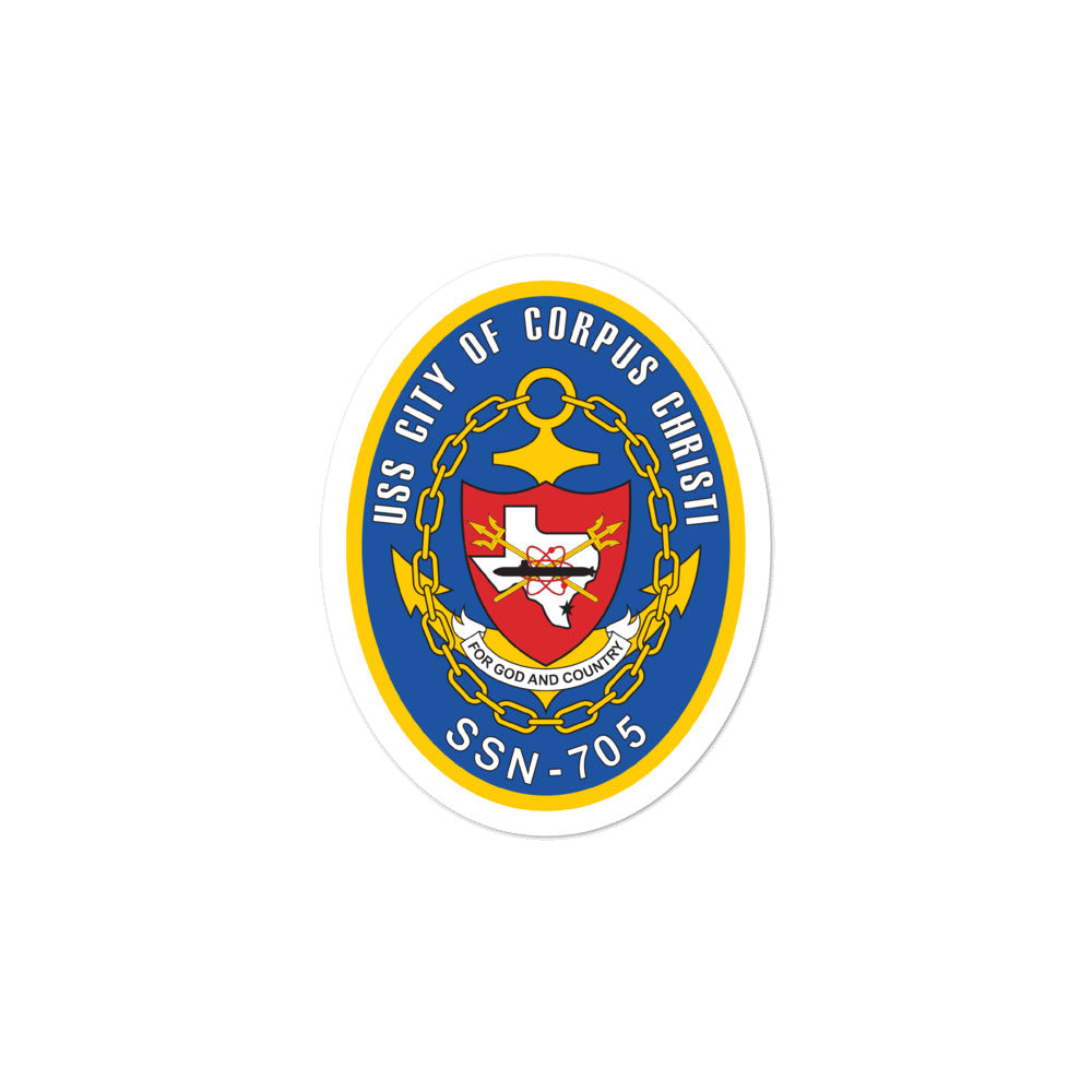 USS City of Corpus Christi (SSN-705) Ship's Crest Vinyl Sticker