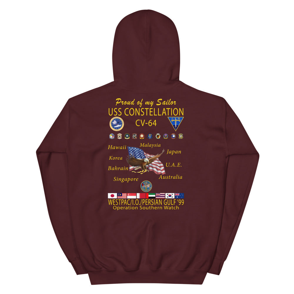 USS Constellation (CV-64) 1999 Cruise Hoodie - FAMILY