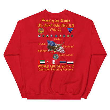 USS Abraham Lincoln (CVN-72) 2011-12 Cruise Sweatshirt - Family