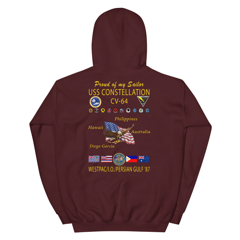 USS Constellation (CV-64) 1987 Cruise Hoodie - FAMILY
