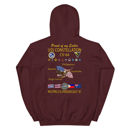 USS Constellation (CV-64) 1987 Cruise Hoodie - FAMILY