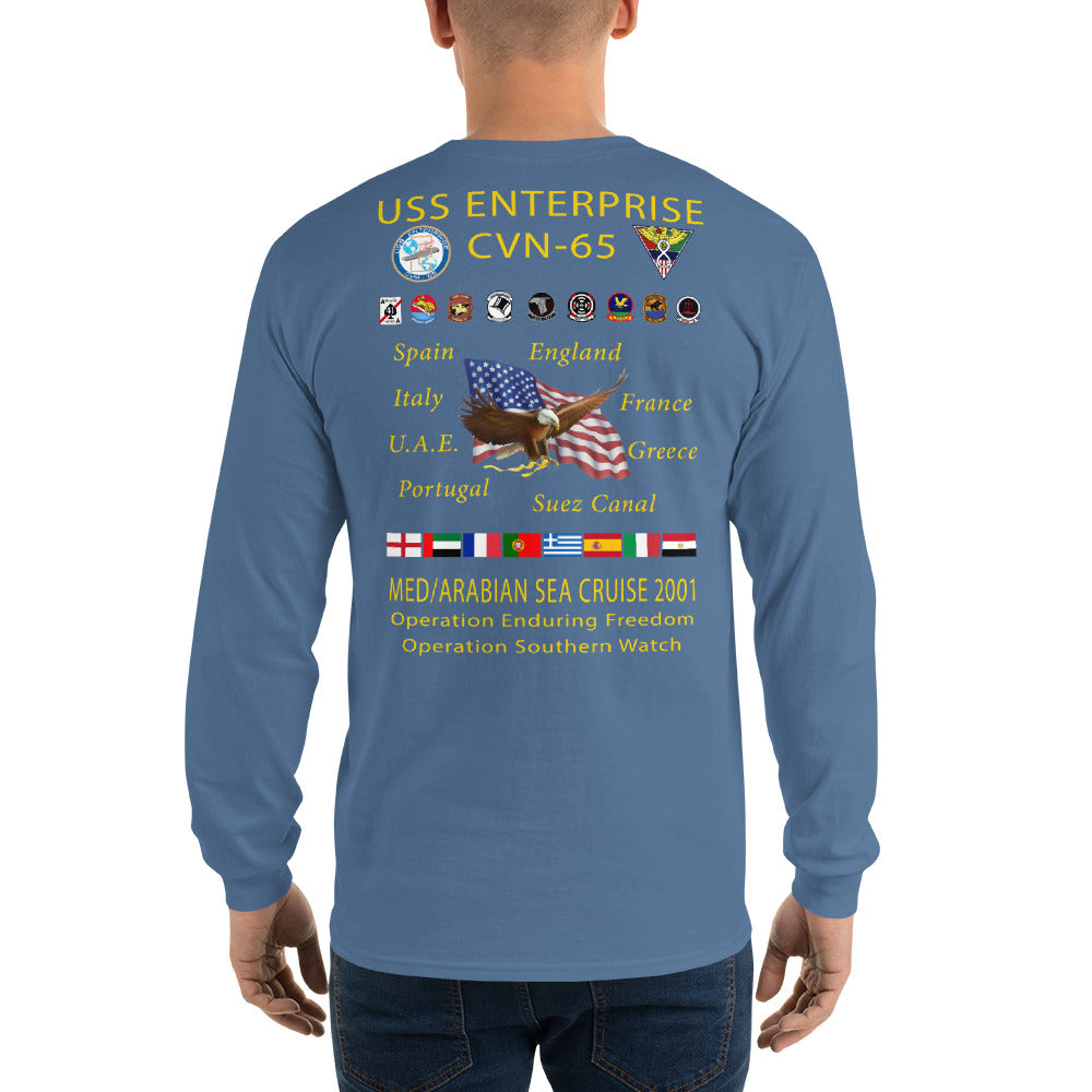 USS Enterprise (CVN-65) 2001 Long Sleeve Cruise Shirt