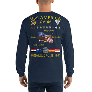 USS America (CV-66) 1981 Long Sleeve Cruise Shirt