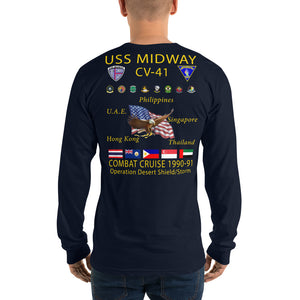 USS Midway (CV-41) 1990-91 Long Sleeve Cruise Shirt