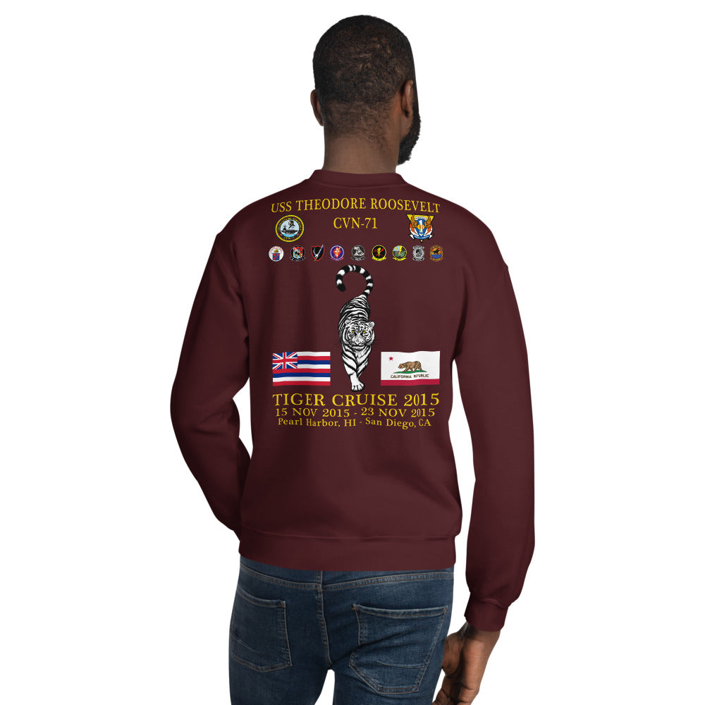 USS Theodore Roosevelt (CVN-71) 2015 Tiger Cruise Sweatshirt