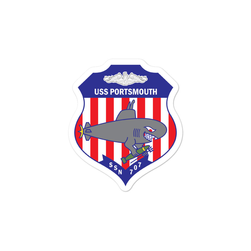 USS Portsmouth (SSN-707) Ship's Crest Vinyl Sticker