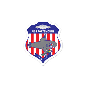 USS Portsmouth (SSN-707) Ship's Crest Vinyl Sticker