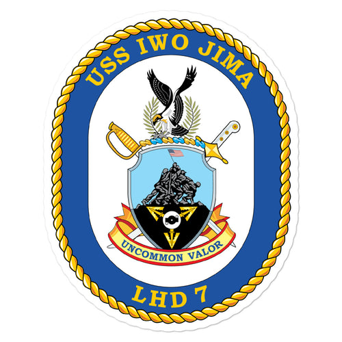 USS Iwo Jima (LHD-7) Ship's Crest Vinyl Sticker