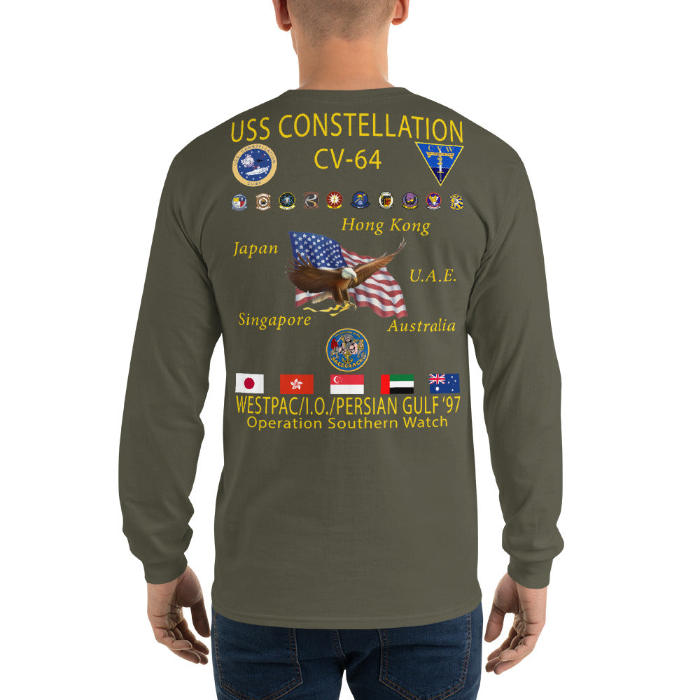 USS Constellation (CV-64) 1997 Long Sleeve Cruise Shirt
