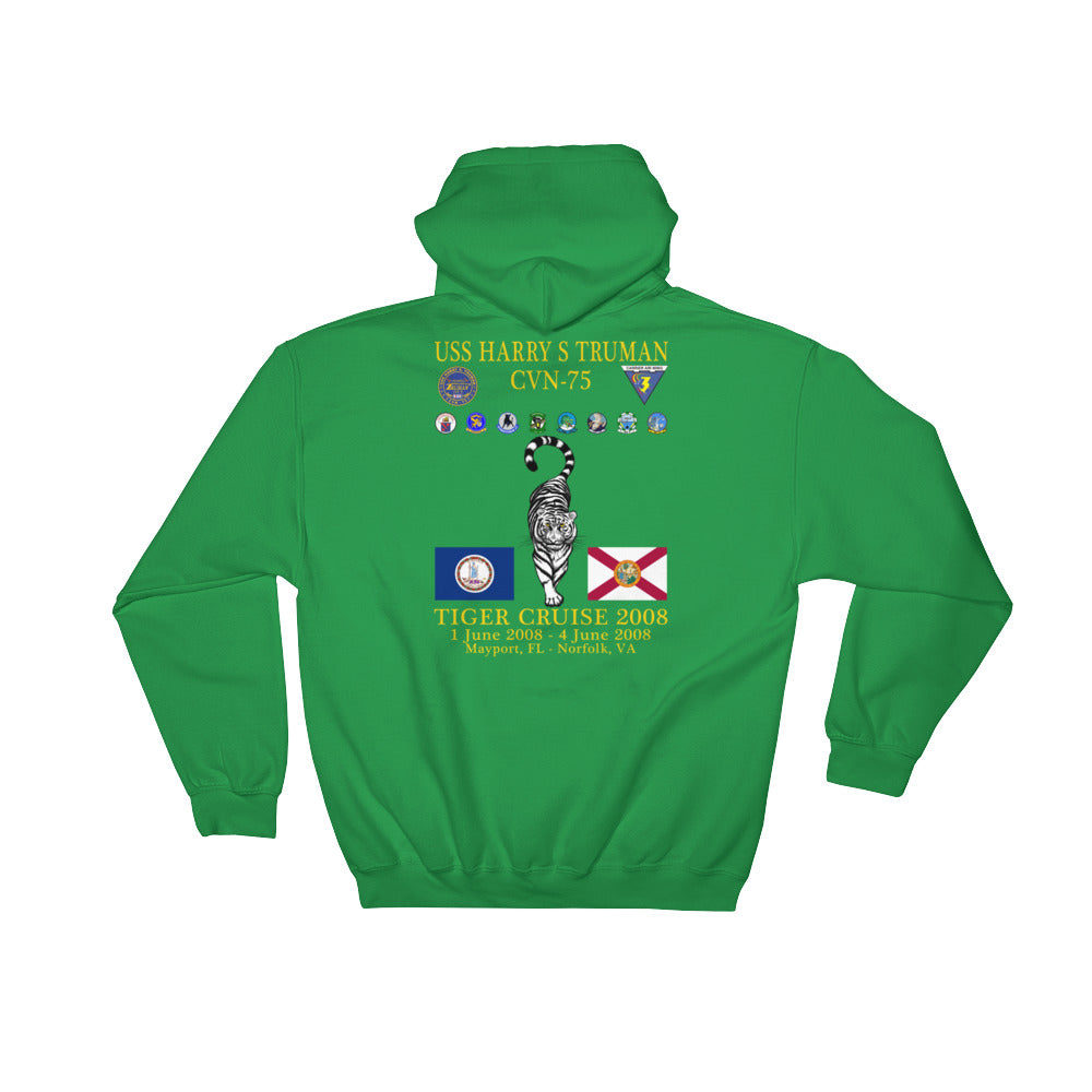 USS Harry S. Truman (CVN-75) 2008 Tiger Cruise Hoodie