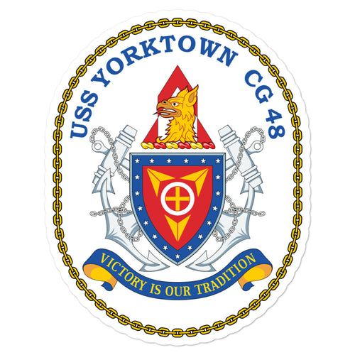 USS Yorktown (CG-48) Ship's Crest Vinyl Sticker